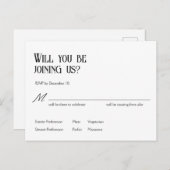 Carte Mariage RSVP Art Nouveau Snowdrops (Devant / Derrière)