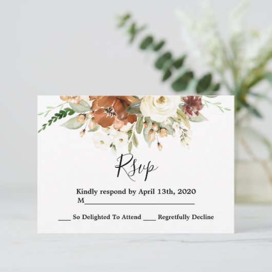 Carte mariage RSVP Automne (Debout devant)