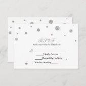 Carte Mariage RSVP avec points de Parties scintill (Devant / Derrière)