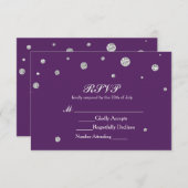 Carte Mariage RSVP avec points de Parties scintill (Devant / Derrière)