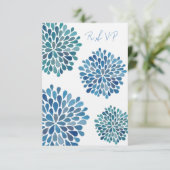 Carte Mariage RSVP Blue Floroms (Debout devant)