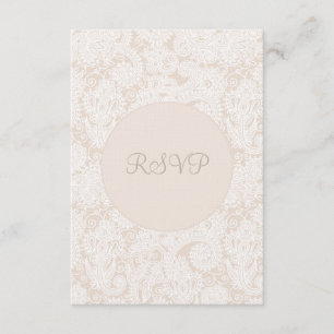 Carte Mariage RSVP Champagne Ivory Lace