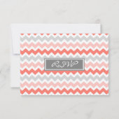 Carte Mariage RSVP Chevron Coral gris (Dos)