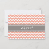 Carte Mariage RSVP Chevron Coral gris (Dos)
