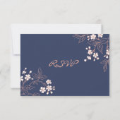Carte Mariage RSVP Coral Blue Floral (Dos)