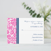 Carte Mariage RSVP couleur bleu rose (Debout devant)
