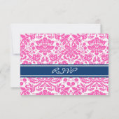Carte Mariage RSVP couleur bleu rose (Dos)
