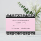 Carte Mariage RSVP couleur noir rose (Debout devant)
