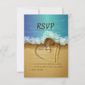 Carte Mariage RSVP de Beach Shell Couple (Devant)