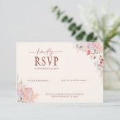 Carte Mariage RSVP de code QR Blush minimale | Boh (Debout devant)