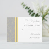 Carte Mariage RSVP Fleur de citron gris (Debout devant)