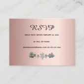 Carte mariage RSVP fleurs succulentes or rose (Devant)