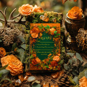 Carte Mariage RSVP Floral Automne Enchantant