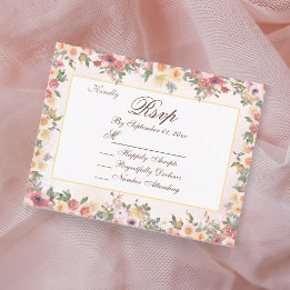 Carte Mariage RSVP Floral Blush Watercolor