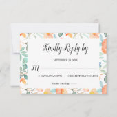 Carte Mariage RSVP florale colorée (Devant)