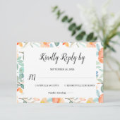 Carte Mariage RSVP florale colorée (Debout devant)