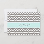 Carte Mariage RSVP gris bleu Chevron (Dos)