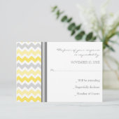 Carte Mariage RSVP gris-jaune Chevron (Debout devant)