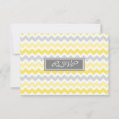 Carte Mariage RSVP gris-jaune Chevron (Dos)