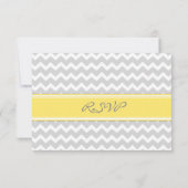 Carte Mariage RSVP gris-jaune Chevron (Dos)