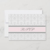 Carte Mariage RSVP Gris Rose (Dos)