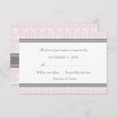 Carte Mariage RSVP Gris Rose (Devant / Derrière)