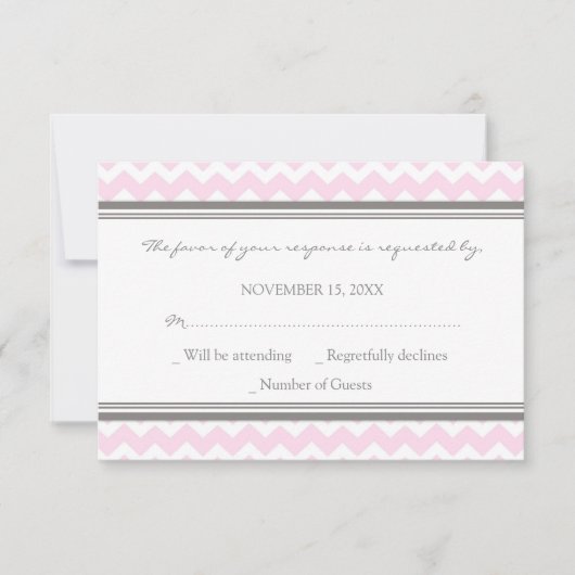 Carte Mariage RSVP Gris Rose (Devant)