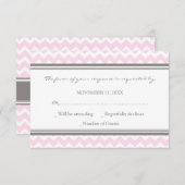 Carte Mariage RSVP Gris Rose (Devant / Derrière)