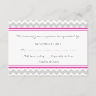 Carte Mariage RSVP Gris Rose Chaud