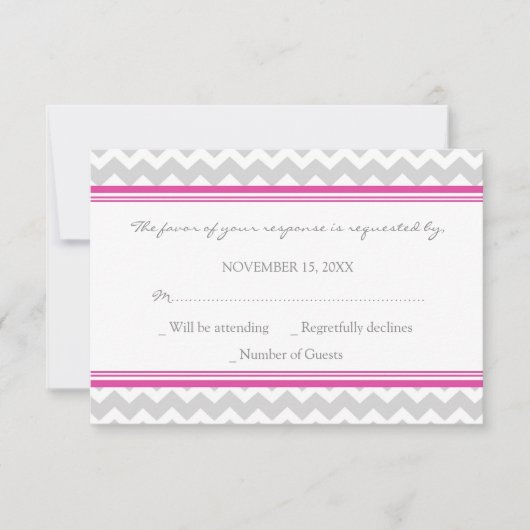 Carte Mariage RSVP Gris Rose Chaud (Devant)