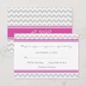 Carte Mariage RSVP Gris Rose Chaud (Devant / Derrière)