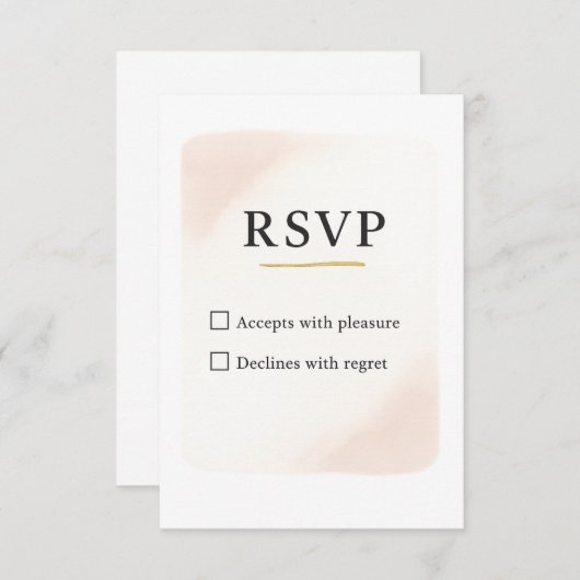 Carte Mariage RSVP minimale et élégante - 3,5 x 5  (Devant / Derrière)