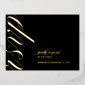 Carte Mariage RSVP minimaliste noire et brillante (Recto)
