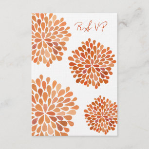 Carte Mariage RSVP Orange Autumn Floroms