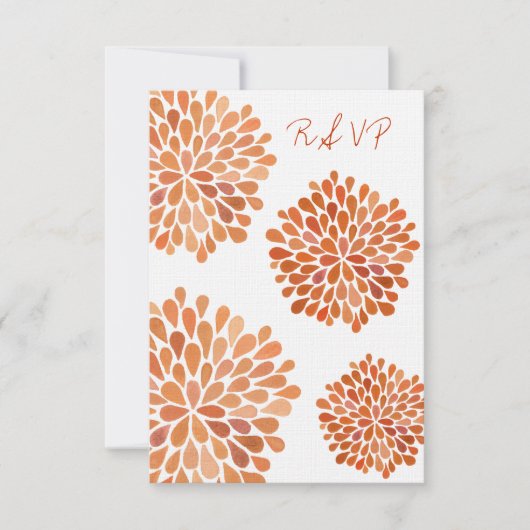 Carte Mariage RSVP Orange Autumn Floroms (Devant)
