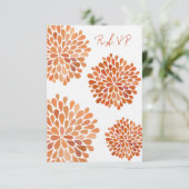Carte Mariage RSVP Orange Autumn Floroms (Debout devant)