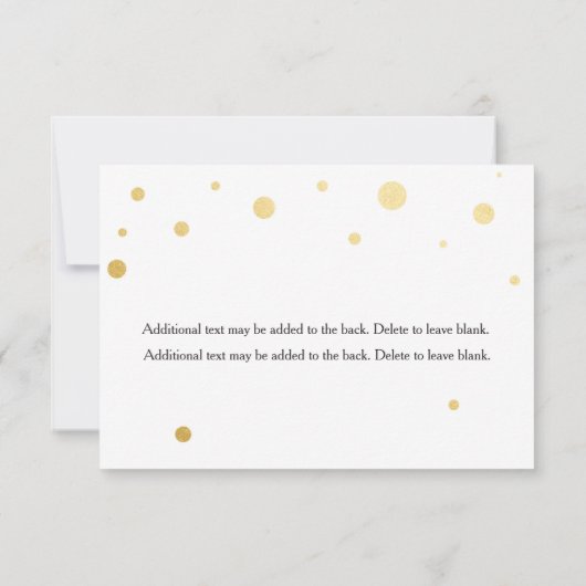 Carte Mariage RSVP pour points d'huile blanc et or (Dos)