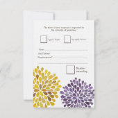 Carte Mariage RSVP Purple Yellow Floroms (Dos)