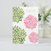 Carte Mariage RSVP Rose & Green Floroms (Debout devant)