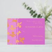 Carte Mariage RSVP rose orange (Debout devant)