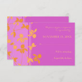 Carte Mariage RSVP rose orange (Devant / Derrière)