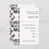 Carte Mariage RSVP Tour Eiffel rose (Devant / Derrière)