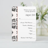 Carte Mariage RSVP Tour Eiffel rose (Debout devant)