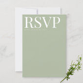 Carte Mariage RSVP verte Sage moderne
