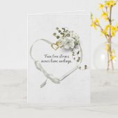 Carte mariage Ruban et Anneaux Gold Heart (Fleur jaune)