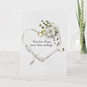Carte mariage Ruban et Anneaux Gold Heart