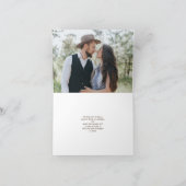 Carte Mariage Rustic Wood Lights 2 Merci photo (Intérieur)