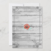 Carte Mariage Rustique Blanc Pavot Fleurs (Dos)