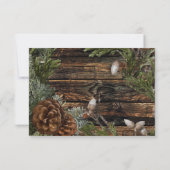 Carte Mariage Rustique en Forêt Bois foncé Branche de fe (Dos)