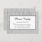 Carte Mariage rustique Gris Wood (Devant / Derrière)